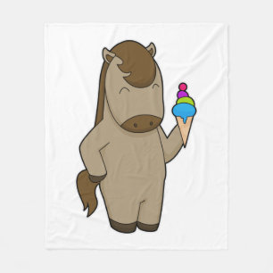 Couverture Polaire Crème glacée Horse gaufre