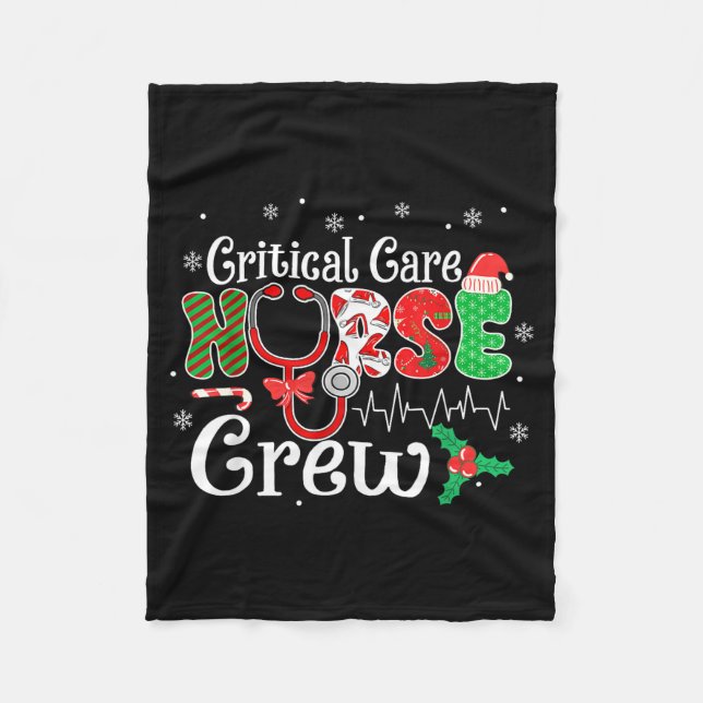 Couverture Polaire Critical Care Nurse Crew Stethoscope Santa Hat Chr (Devant)