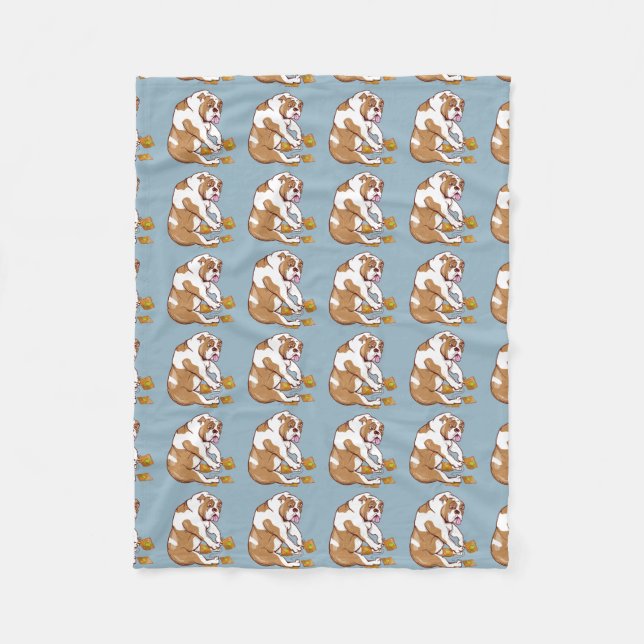 Couverture Polaire Crochet de Bulldog anglais (Devant)