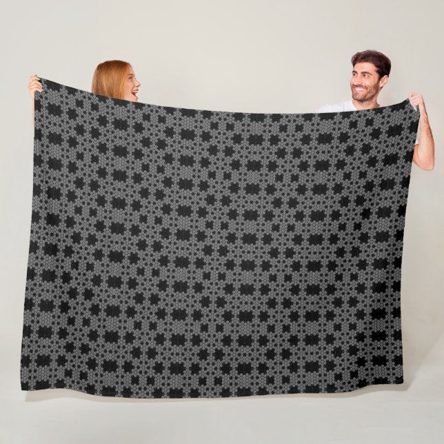Couverture Polaire Crochet de flocon de neige fractal motif (En situation)