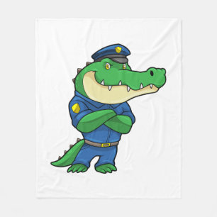 Couverture Polaire Crocodile en tant qu'officier de police en uniform