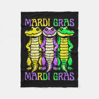 Couverture Polaire Crocodiles Aligator Louisiana Mardi Gras Carnival