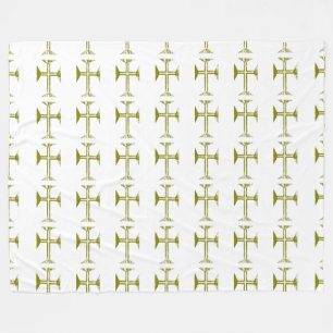Couverture Polaire Croix byzantine détruite aspect faux or