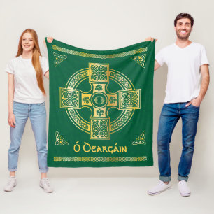 Couverture Polaire Croix celtique et lettre de noeud O Monogramme et