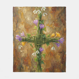 Couverture Polaire Croix de Sainte-Brigide en joncs verts Crocus Imbo