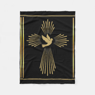 Couverture Polaire "Croix du Saint-Esprit d'or"