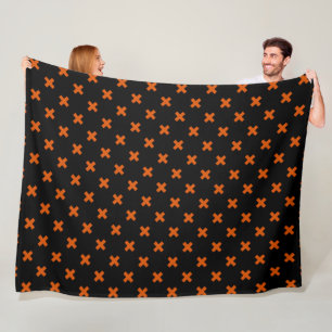 Couverture Polaire Croix orange sur le noir