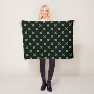 Couverture Polaire Croix verte coutures sur noir