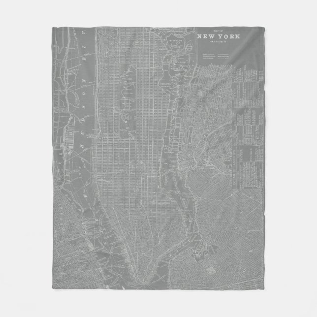 Couverture Polaire Croquis de la carte de New York (Devant)