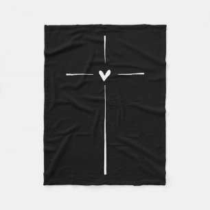 Couverture Polaire Cross Heart Inspirational Religieux Christian
