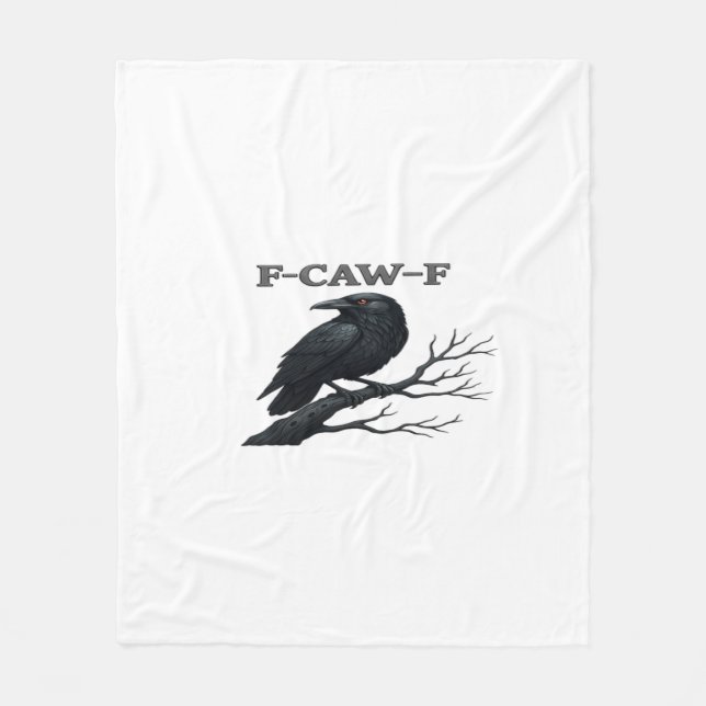 Couverture Polaire Crow F-Caw-F Funny Gothic Moon Bird Novelty Adult  (Devant)