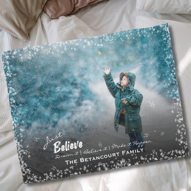 Couverture Polaire Croyez juste Dream It Make it Happen Snow Frame (Créateur téléchargé)