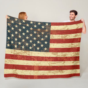 Couverture Polaire Cru de drapeau américain affligé