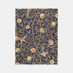 Couverture Polaire Cru d'oiseau et de grenade de William Morris