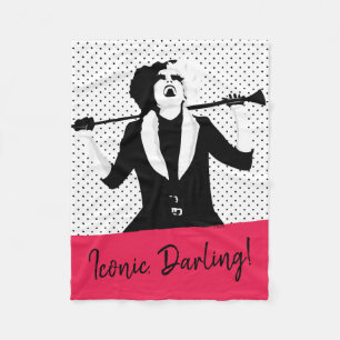Couverture Polaire Cruella Portrait du stylo d'art pop rire