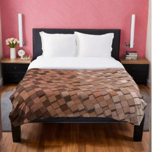 Couverture Polaire Cube Motif Mousse Mousse 3D Chaude