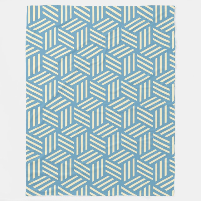 Couverture Polaire Cubes d'illusion optique Abstraite rétro Motif ble (Devant)