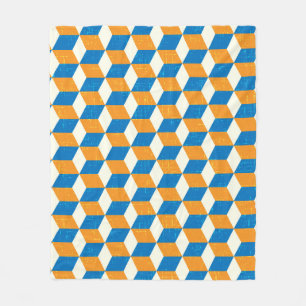 Couverture Polaire Cubes isométriques rétro, illusion géométrique