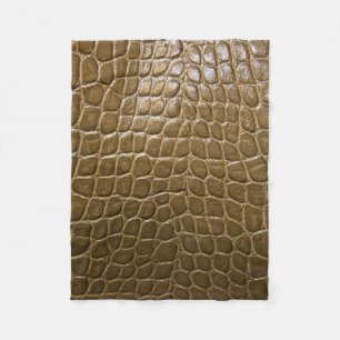 Couverture Polaire cuir brun beige sauvage de crocodile d'alligator