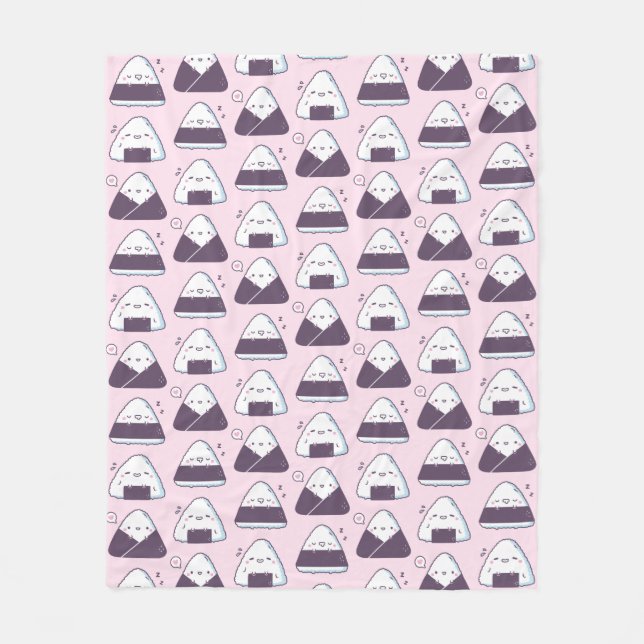 Couverture Polaire Cuisine japonaise Onigiri Rice Balls Motif (Devant)