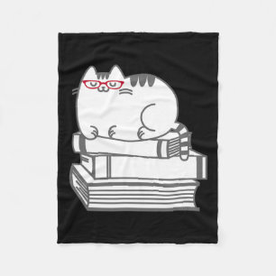 Couverture Polaire Cuite Livre Chat Nerd - Funny Chemise Nerdy Kitten