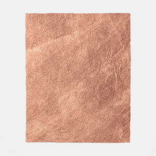Couverture Polaire Cuivre brossé, texture métallique.
