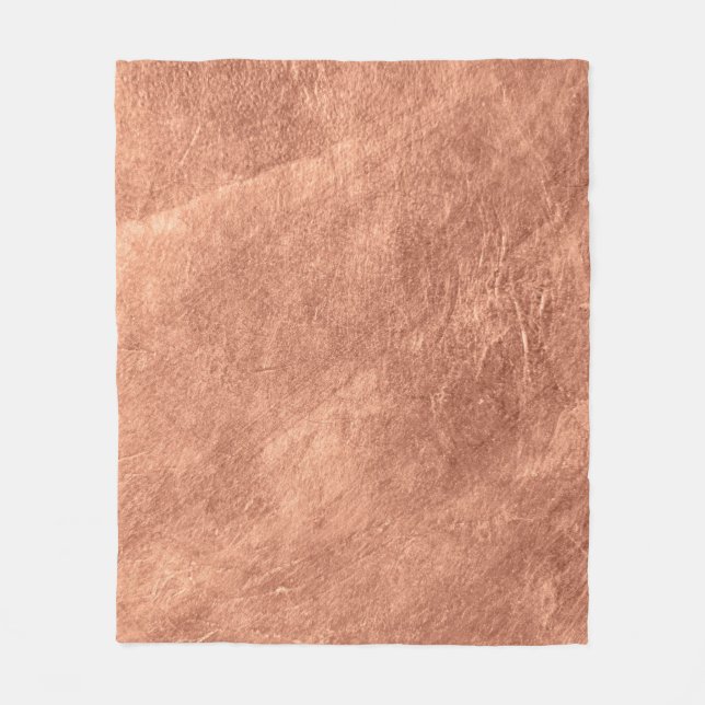 Couverture Polaire Cuivre brossé, texture métallique. (Devant)