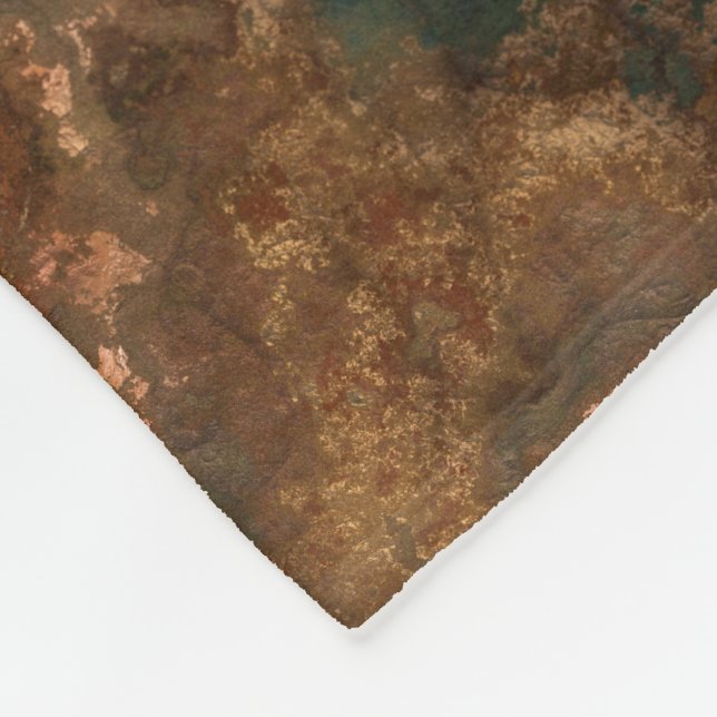 Couverture Polaire Cuivre et pierre turquoise Abstrait (Coin)