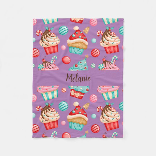 Couverture Polaire Cupcake sucré (Devant)