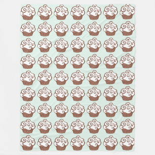 Couverture Polaire Cupcakes Mint Green Blanche