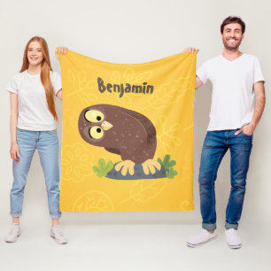 Couverture Polaire Curieux et drôle dessin animé de chouette brune