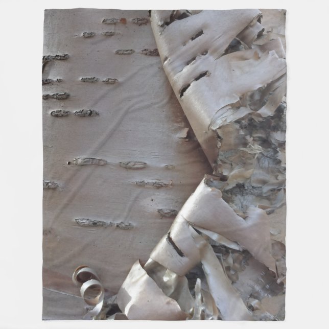Couverture Polaire Curly Birch Bark Tree Rustic (Devant)