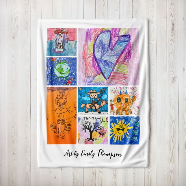Couverture Polaire Custom 8 Photo Kids' Art Keepsake (Créateur téléchargé)