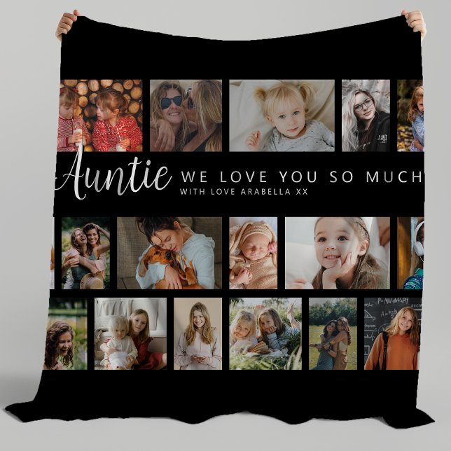 Couverture Polaire Custom Auntie 18 Photo Collage (Créateur téléchargé)