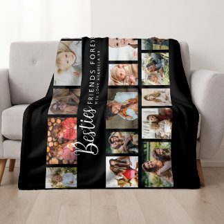 Couverture Polaire Custom Besties 18 Photo Collage