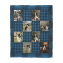 Custom Blue Plaid 8 Photo Collage