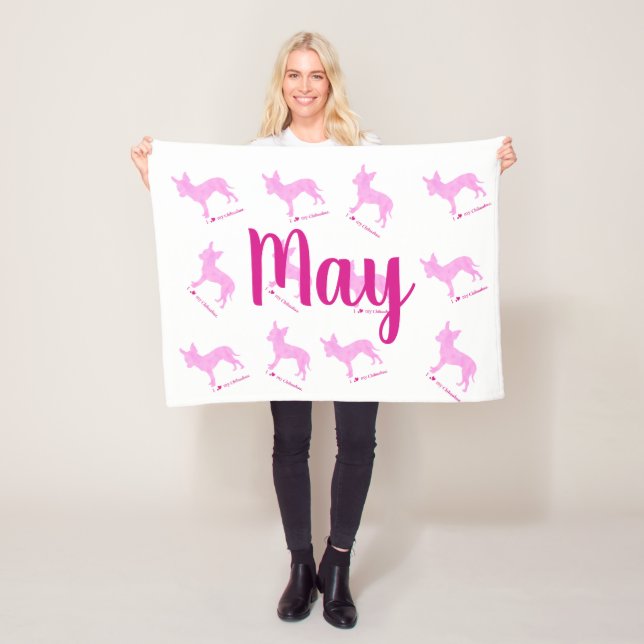 Couverture Polaire Custom Chihuahua Blanket  Pastel Silhouetteチワワ (En situation)