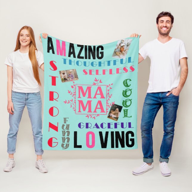 Couverture Polaire Custom Christmas Gift For Mom - Personalized Photo (En situation)