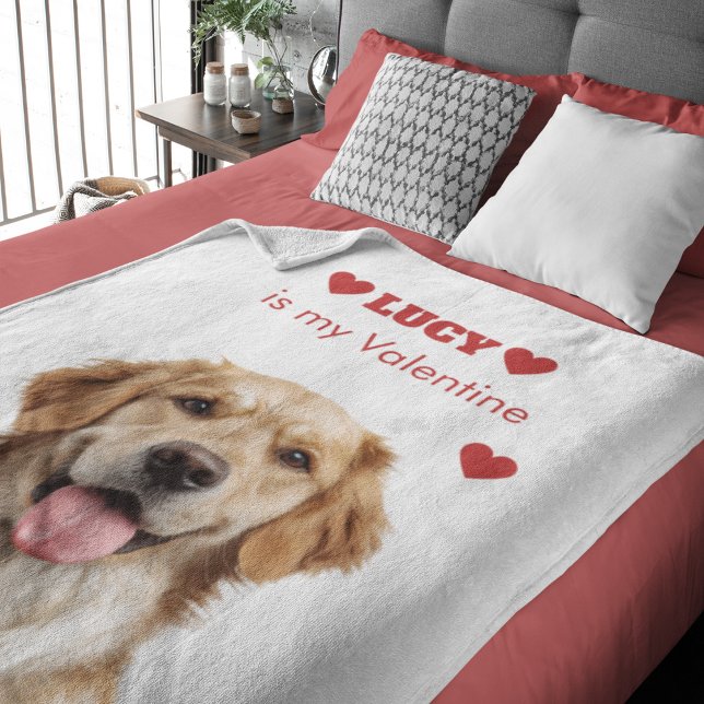 Couverture Polaire Custom Dog Photo Valentine's Day Blanket (Créateur téléchargé)
