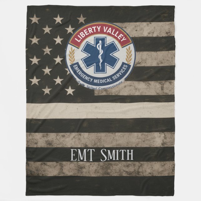 Couverture Polaire Custom EMT Thin White Line Blanket (Devant)