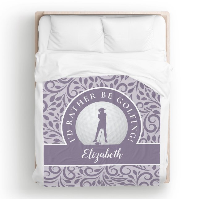 Couverture Polaire Custom Golf Silhouette Moderne Motif Purple Chic (Custom Golf Silhouette Modern Pattern Purple Chic Fleece Blanket)