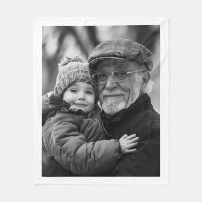 Couverture Polaire Custom Grandfather Photo Gift from Kids (Devant)