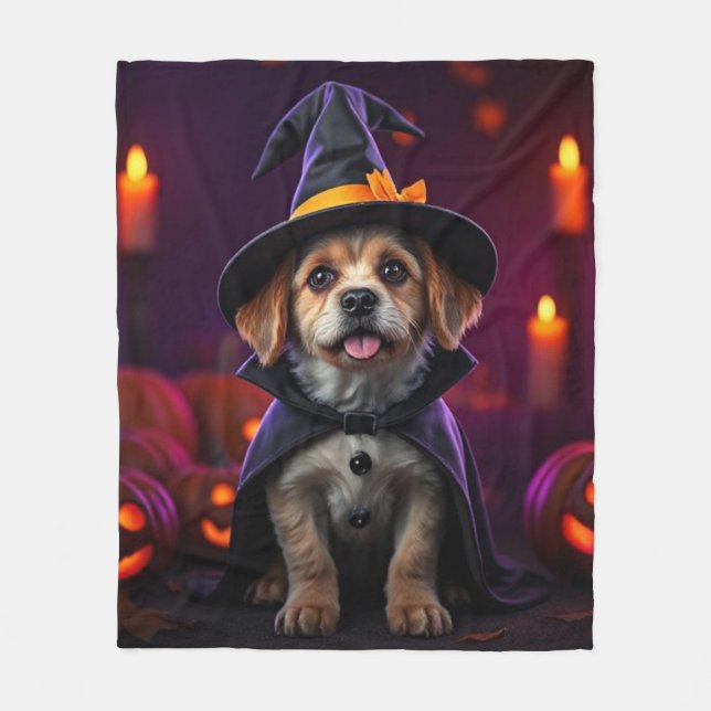 Couverture Polaire Custom Halloween Pet Blanket | Spooky & Cute Gift (Devant)