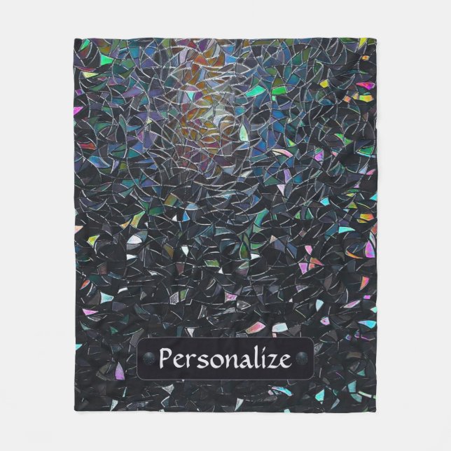 Couverture Polaire Custom Iridescent Abstract Stained Glass Pattern (Devant)