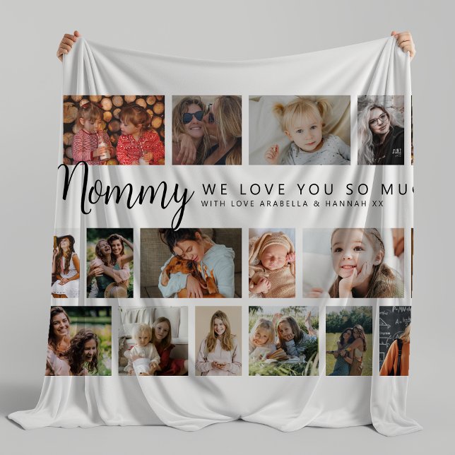 Couverture Polaire Custom Mommy 18 Photo Collage (Créateur téléchargé)