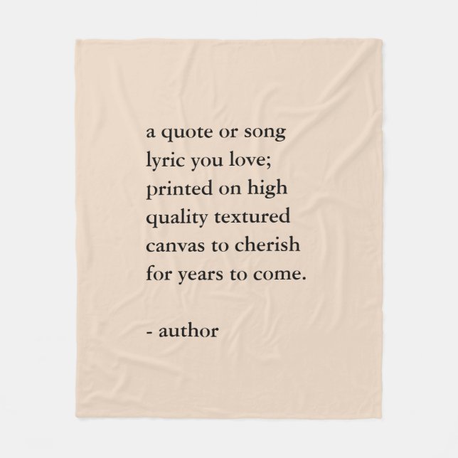 Couverture Polaire Custom Quote Print  (Devant)