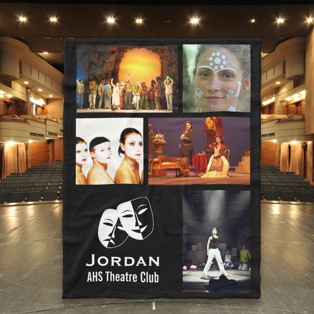 Couverture Polaire Custom Theatre, Drama Club 5 Photo Collage (Créateur téléchargé)