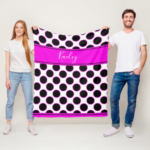 Couverture Polaire Customisez les vôtres - Conception de points roses