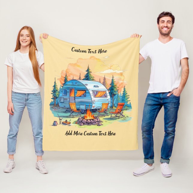 Couverture Polaire Customize Recreational Vehicle Camping Campfire (En situation)