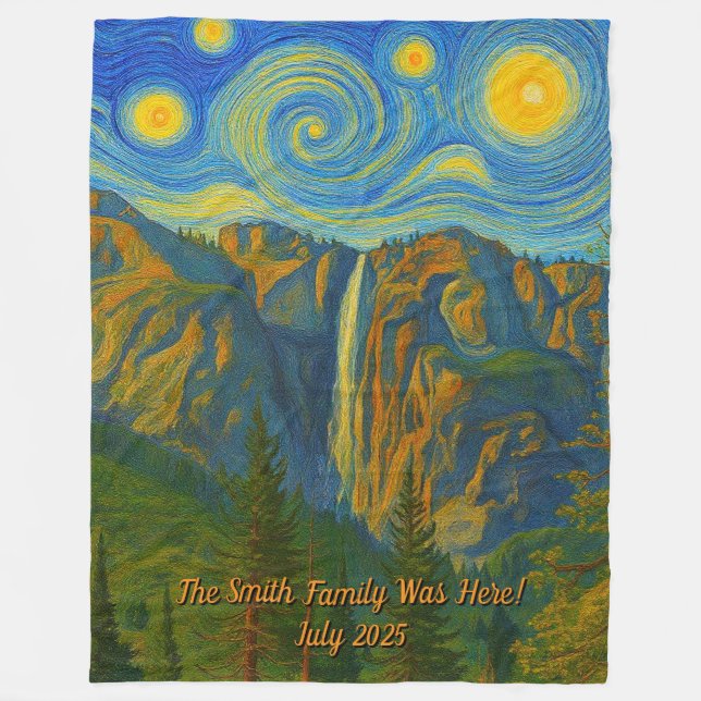 Couverture Polaire Customize van Gogh Yosemite Valley Family Vacation (Devant)
